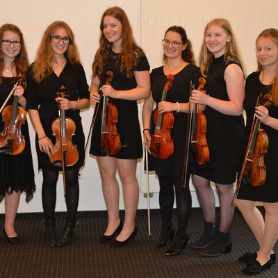 "Smartie" hat die Verleihung der Ehrenamtskarten musikalisch begleitet - fünf Violinistinnen im Alter von 15 bis 17 Jahren von der Kreismusikschule des Landkreises Leer unter der Leitung von Ioana Cadar-Freisinger (Dritte von rechts).